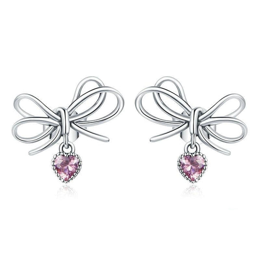 925 Sterling Silver Bow Stud Earrings