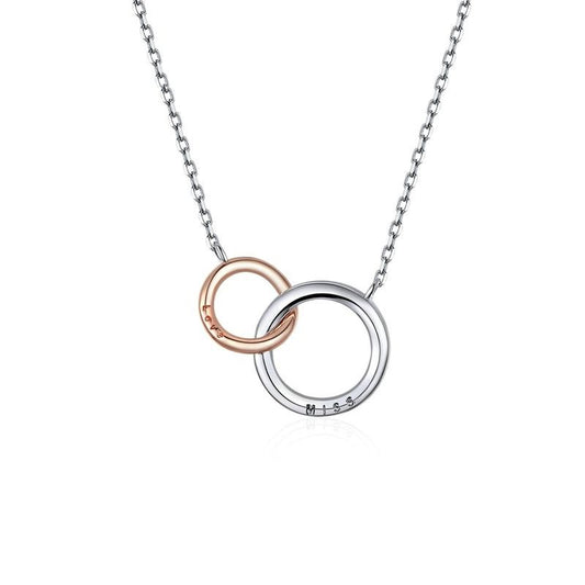 925 Sterling Silver Double Circle Necklace