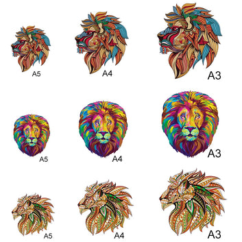 Unique Wooden animal Jigsaw Puzzles Mysterious Lion 3D Puzzle Gift Interactive Games Toy For Adults Kids Educational Fabulous