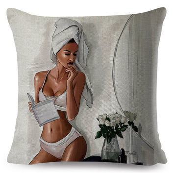 Sleep All Day Super Sexy Cartoon Girl Pillow Case Polyester Cartoon Girl Cushion Cover