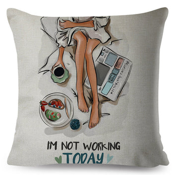 BUT FIRST Coffee Super Sexy Cartoon Girl Pillow Case Cushion Cover