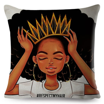 Super Mama Pillow Case Decor Fashion Lady Black Girl Cushion Cover