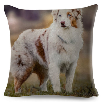 Cute Pet Dog Animal Pillow Case Decor Australian Shepherd Printed Cushion Cover