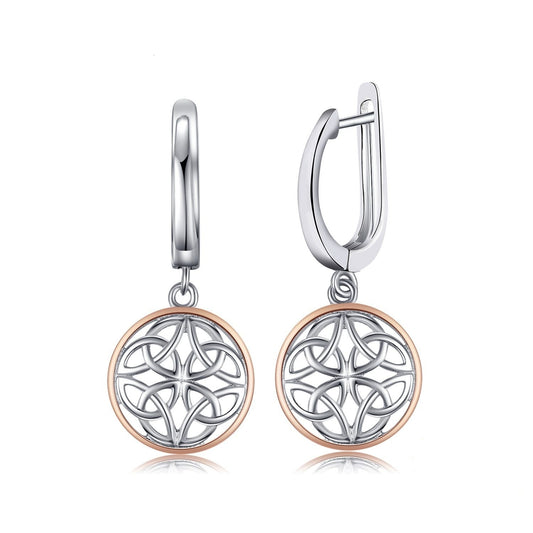 Celtic Knot Dangle Drop Earrings 925 Sterling Silver Earrings