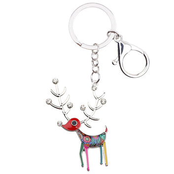 Animal Jewelry Enamel Alloy Elk Deer Key Chain