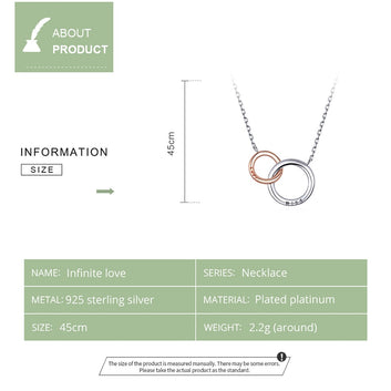 925 Sterling Silver Double Circle Necklace