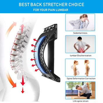 Back Massager Stretcher Tools Neck stretch massage Spinal Waist Pain Relief  therapy Chiropractic lumbar support Humpback Device