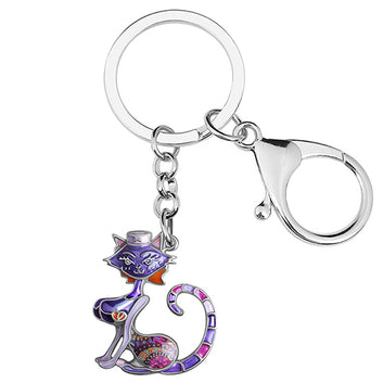 Enamel Alloy Sweet Nurse Cat Kitten Keychains