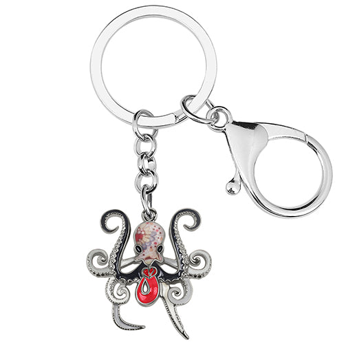 Enamel Alloy Floral Cute Ocean Sea Tentacle Octopus Keychain